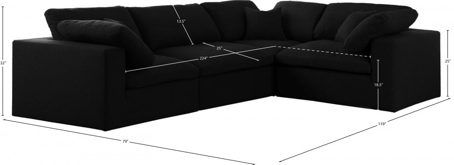 Canapé sectionnel modulaire confort de luxe en tissu texturé Serene Linen