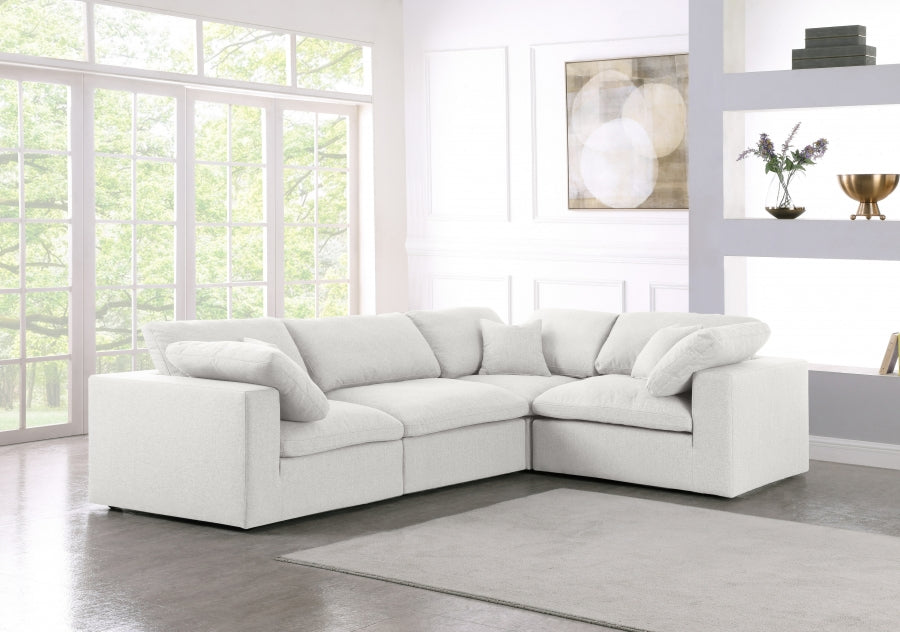 Canapé sectionnel modulaire confort de luxe en tissu texturé Serene Linen