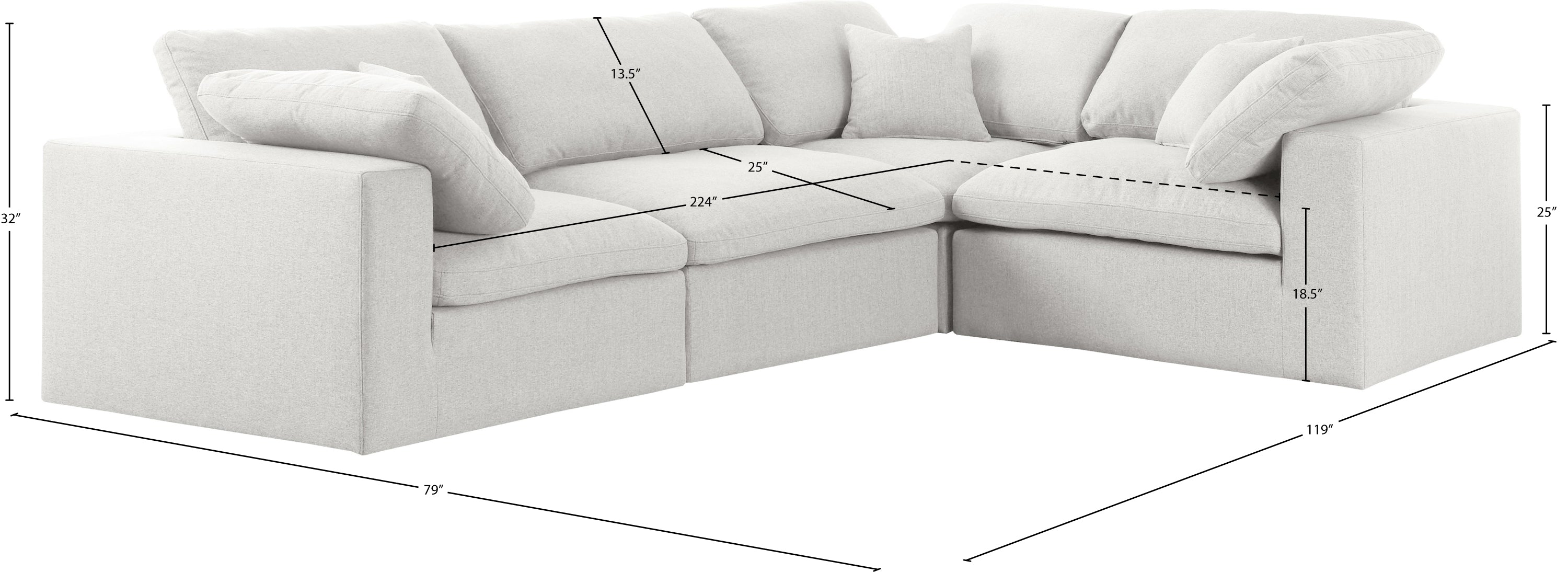 Canapé sectionnel modulaire confort de luxe en tissu texturé Serene Linen