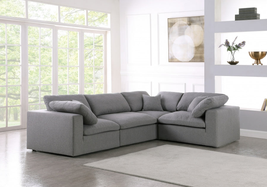 Canapé sectionnel modulaire confort de luxe en tissu texturé Serene Linen
