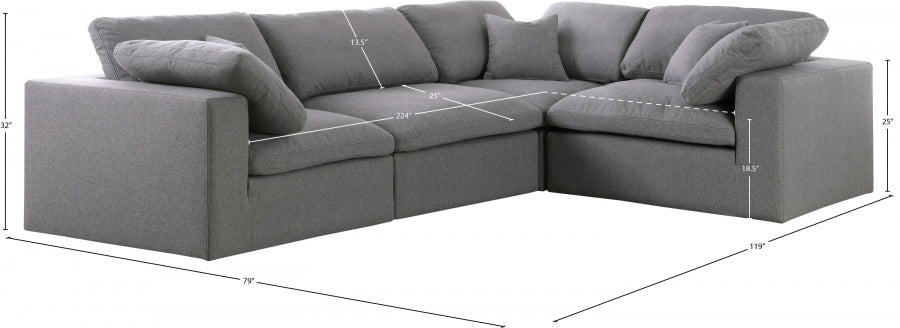 Canapé sectionnel modulaire confort de luxe en tissu texturé Serene Linen