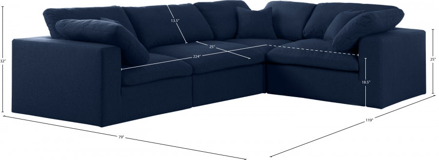 Canapé sectionnel modulaire confort de luxe en tissu texturé Serene Linen