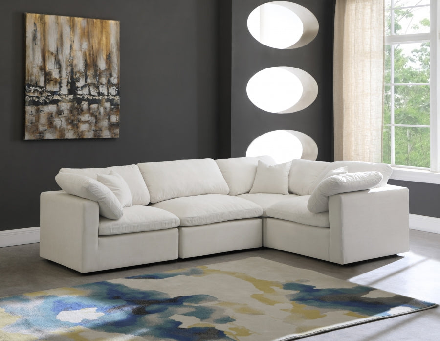 Canapé sectionnel modulaire confort standard en velours pelucheux