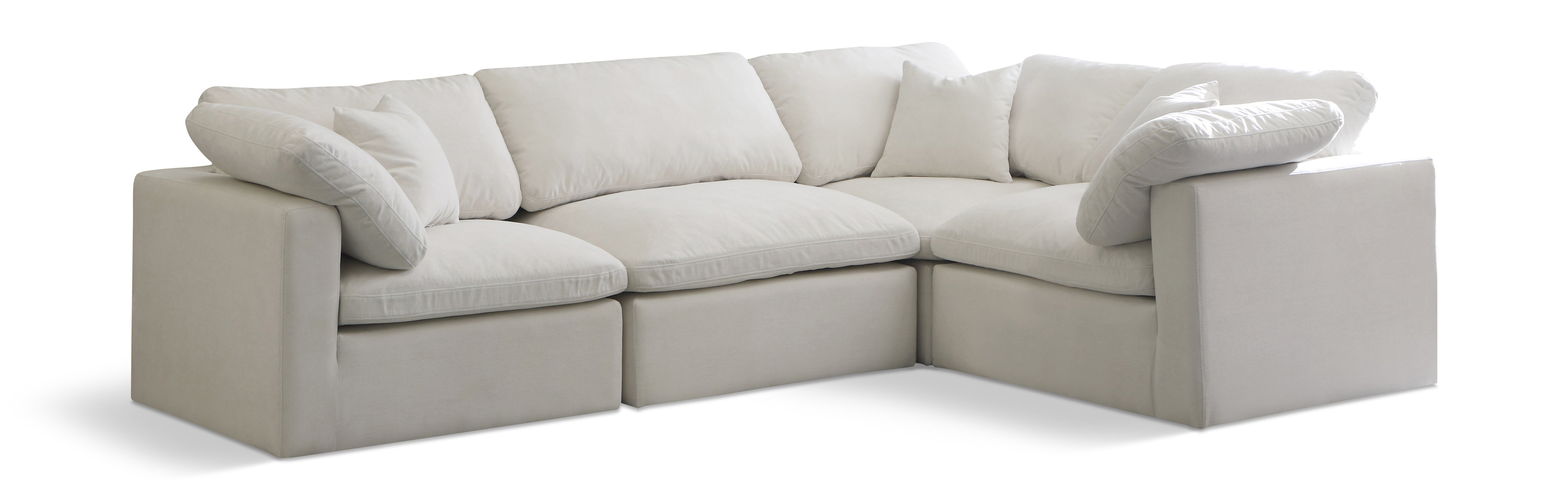 Canapé sectionnel modulaire confort standard en velours pelucheux