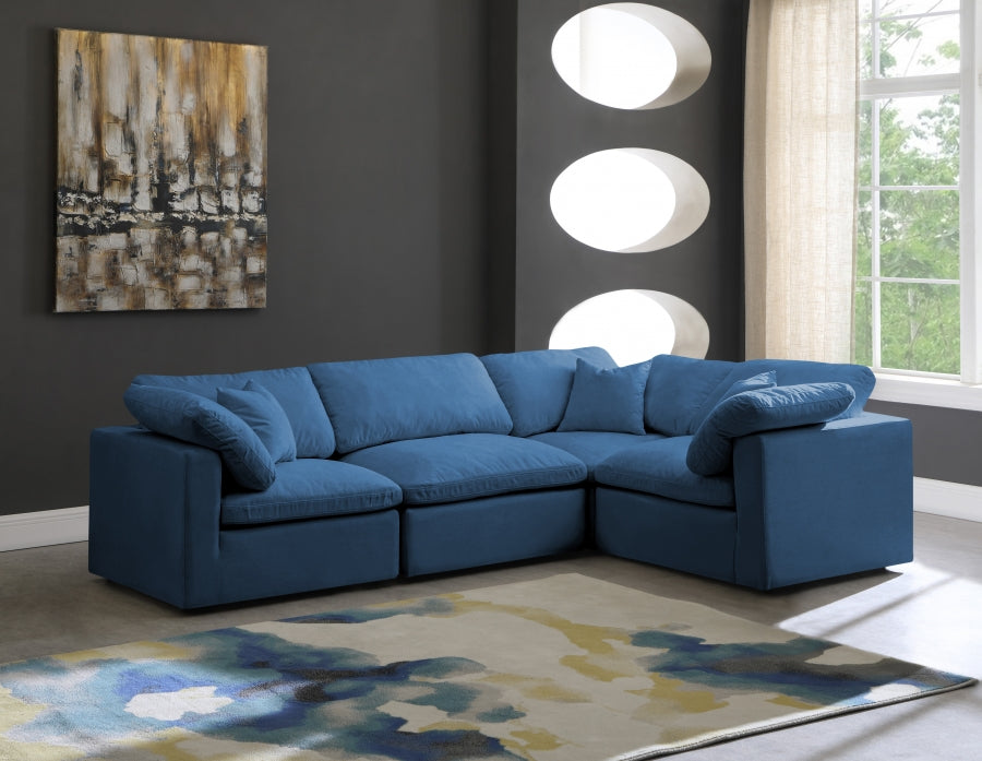 Canapé sectionnel modulaire confort standard en velours pelucheux
