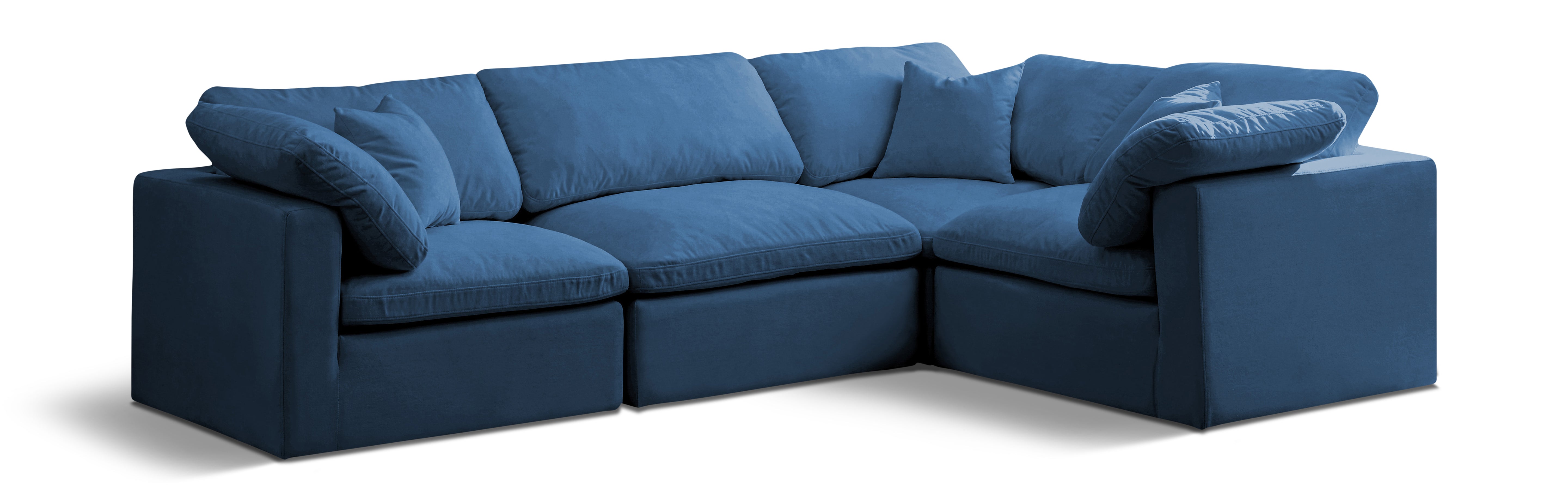Canapé sectionnel modulaire confort standard en velours pelucheux