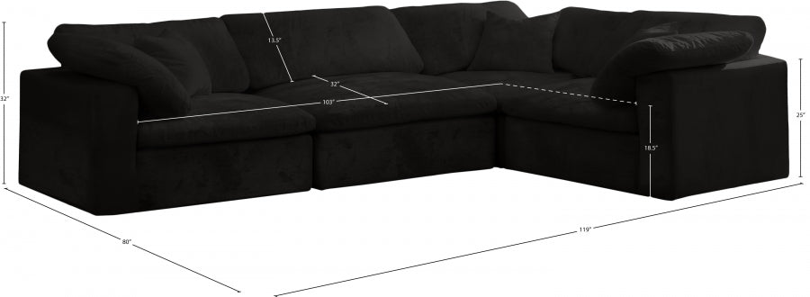 Canapé modulable confortable en velours douillet