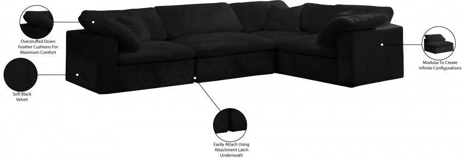 Canapé modulable confortable en velours douillet