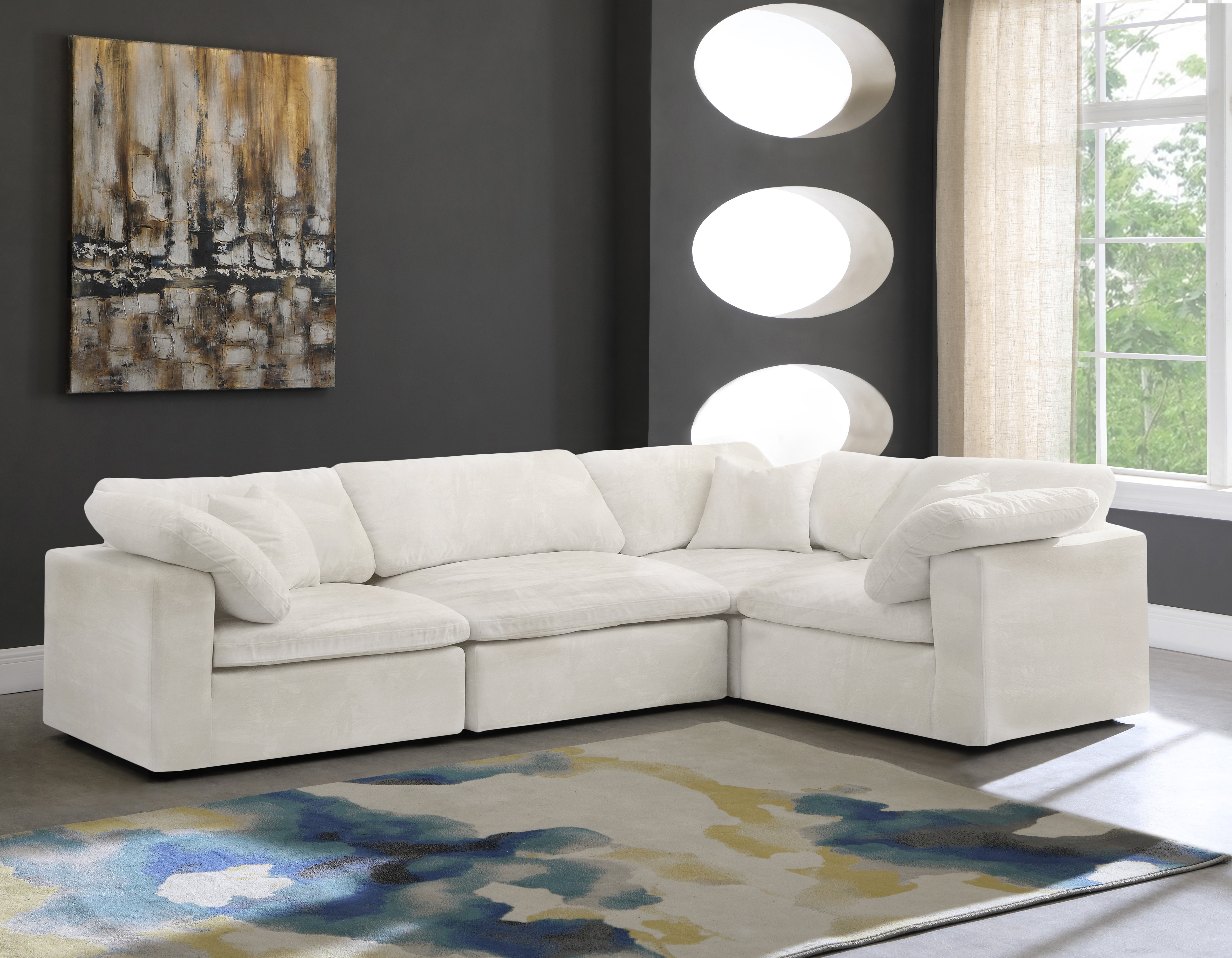 Canapé modulable confortable en velours douillet