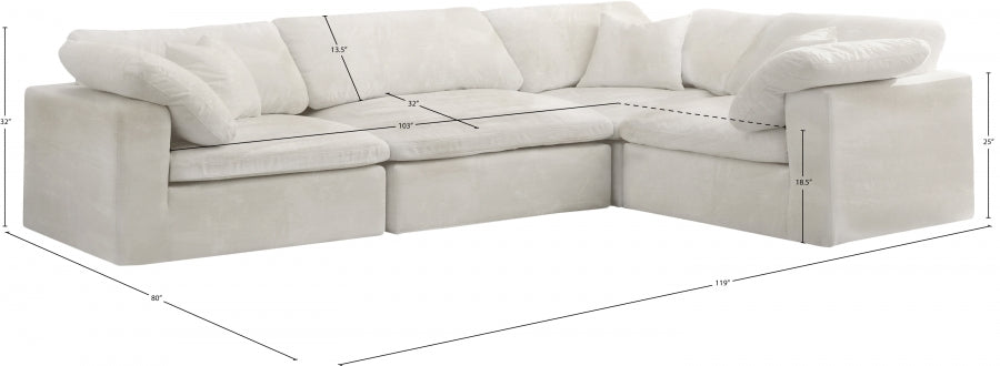 Canapé modulable confortable en velours douillet