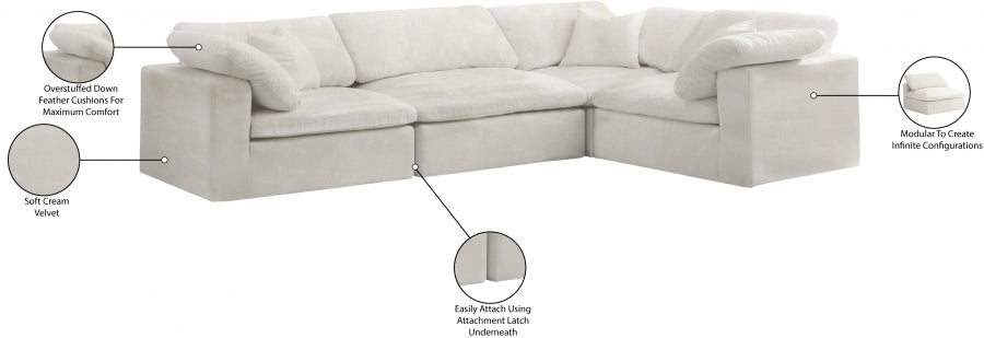 Canapé modulable confortable en velours douillet
