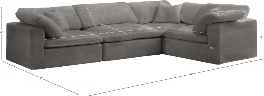 Canapé modulable confortable en velours douillet