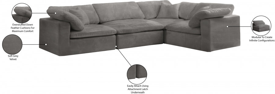 Canapé modulable confortable en velours douillet