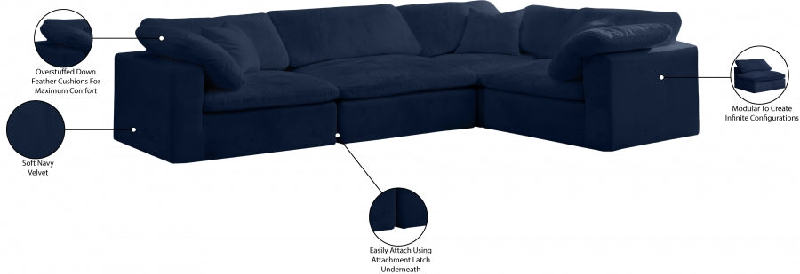 Canapé modulable confortable en velours douillet