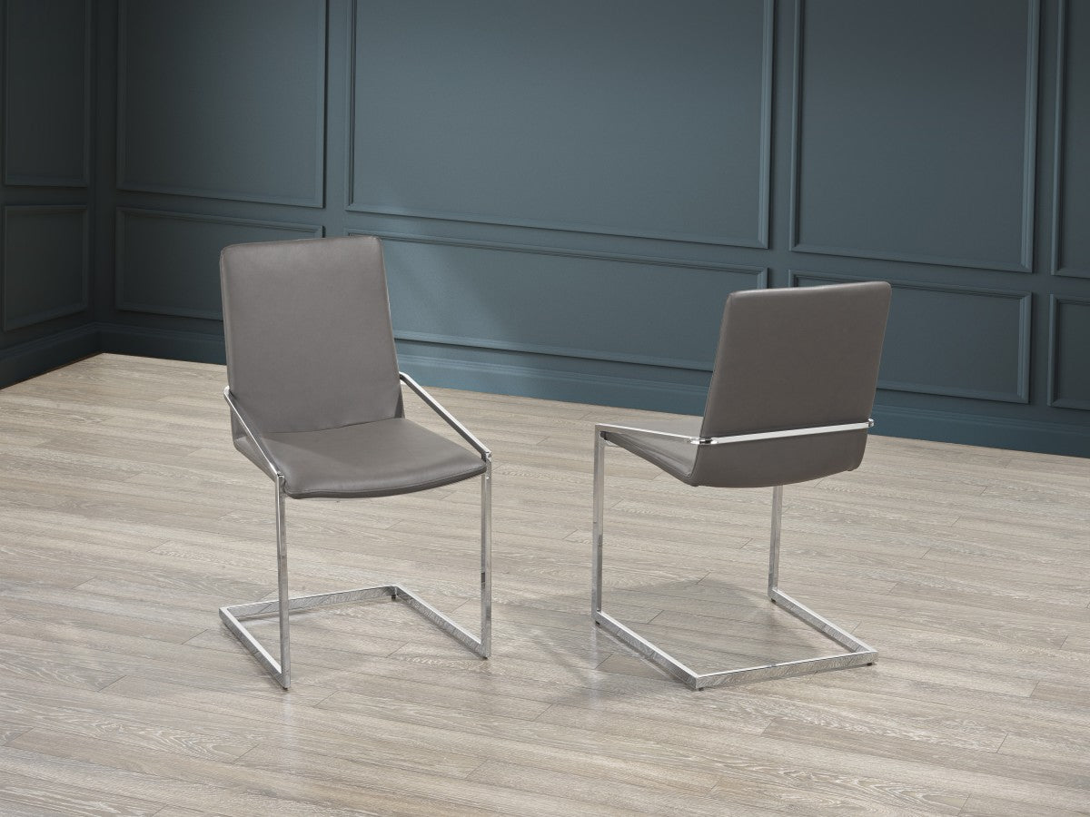 CHAISE DE SALLE À MANGER, JEU DE 2 - GRIS ( Meuble Mtl )