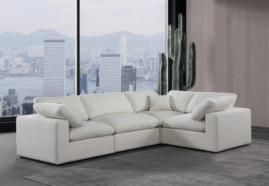 Canapé sectionnel confortable en tissu texturé en lin