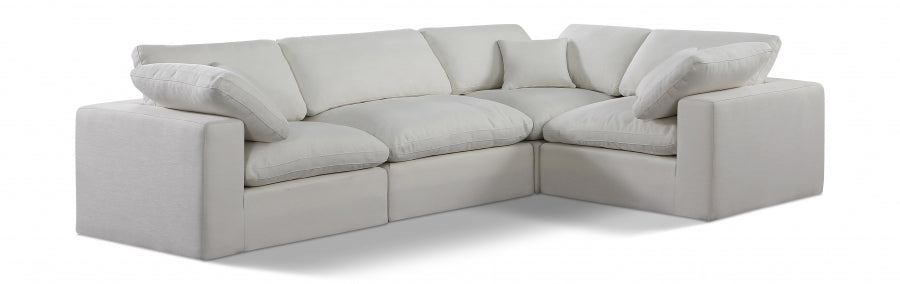Canapé sectionnel confortable en tissu texturé en lin