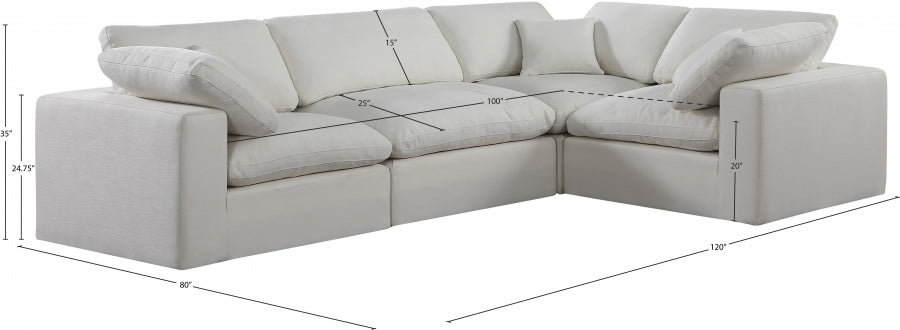 Canapé sectionnel confortable en tissu texturé en lin