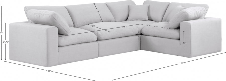 Canapé sectionnel confortable en tissu texturé en lin