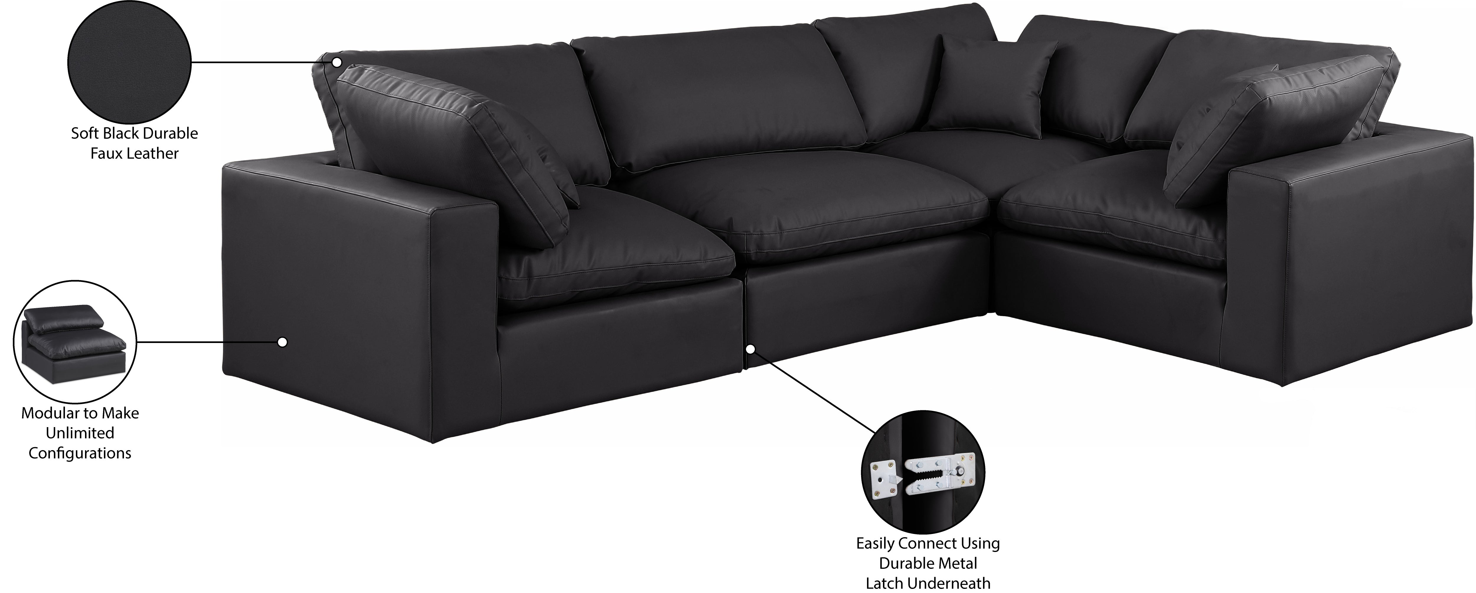 Canapé sectionnel confortable en cuir végétalien