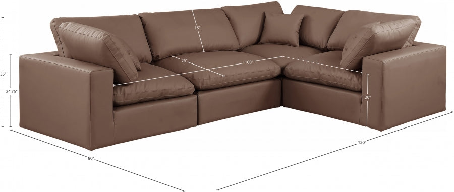 Canapé sectionnel confortable en cuir végétalien
