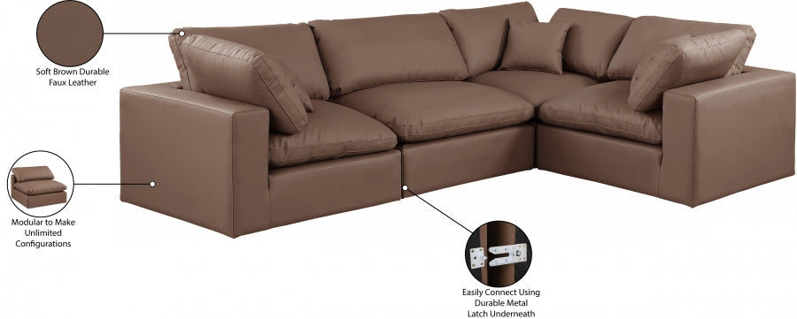 Canapé sectionnel confortable en cuir végétalien