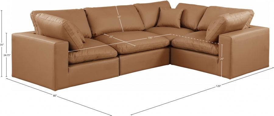 Canapé sectionnel confortable en cuir végétalien