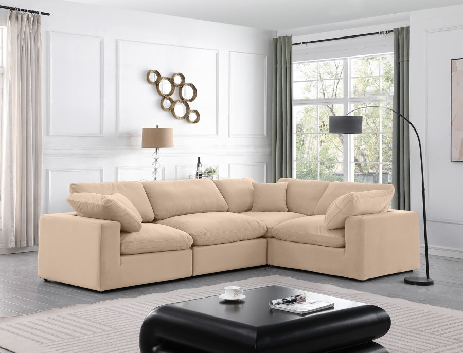 Canapé sectionnel confortable en velours