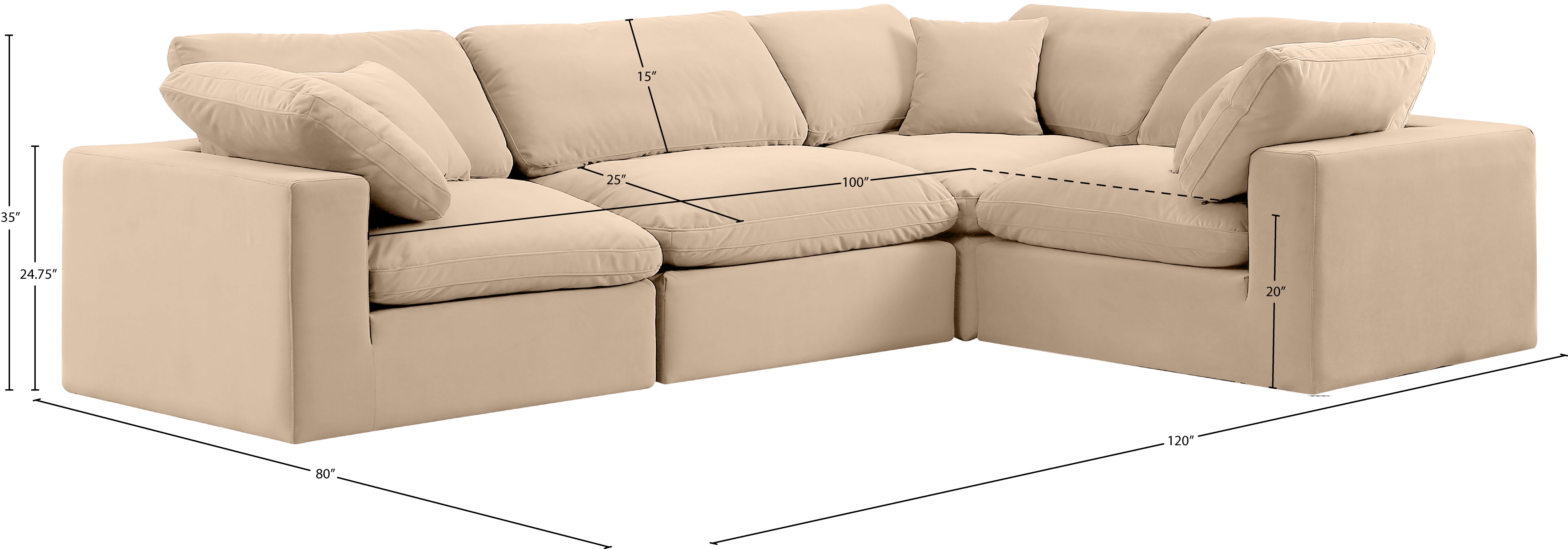 Canapé sectionnel confortable en velours