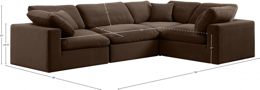 Canapé sectionnel confortable en velours