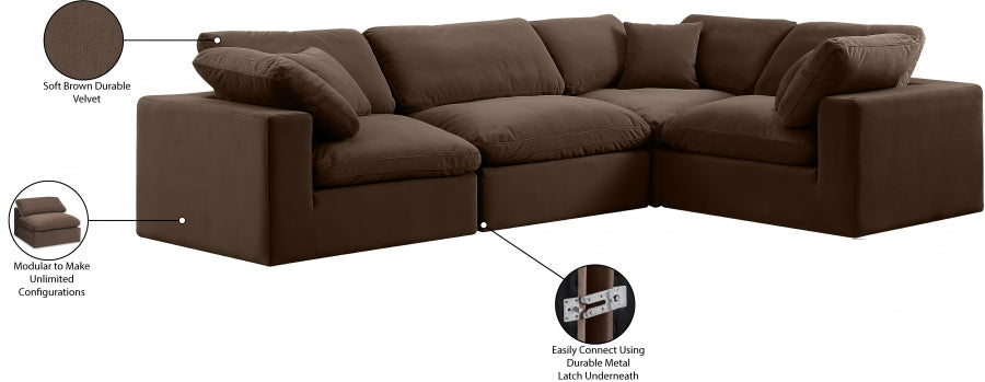 Canapé sectionnel confortable en velours