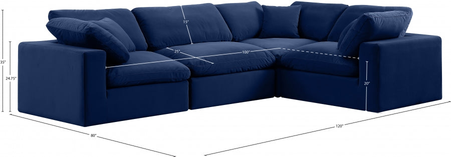 Canapé sectionnel confortable en velours