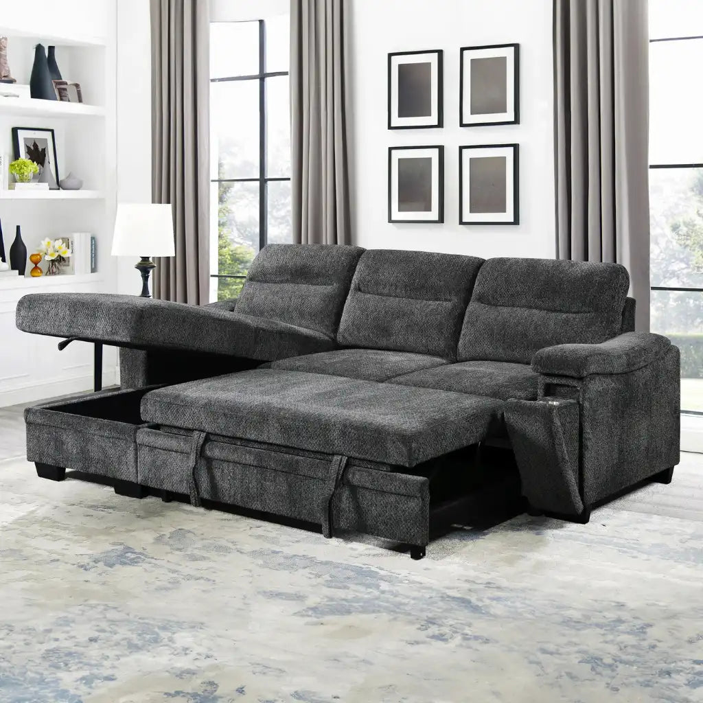 Canapé-lit Savio gris – Réversible et fonctionnel