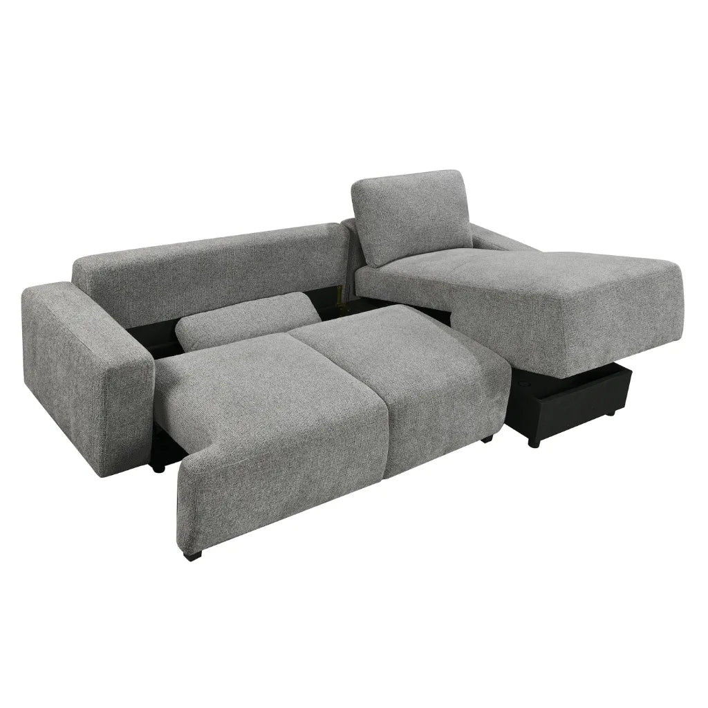 Canapé-lit Chiara droit gris