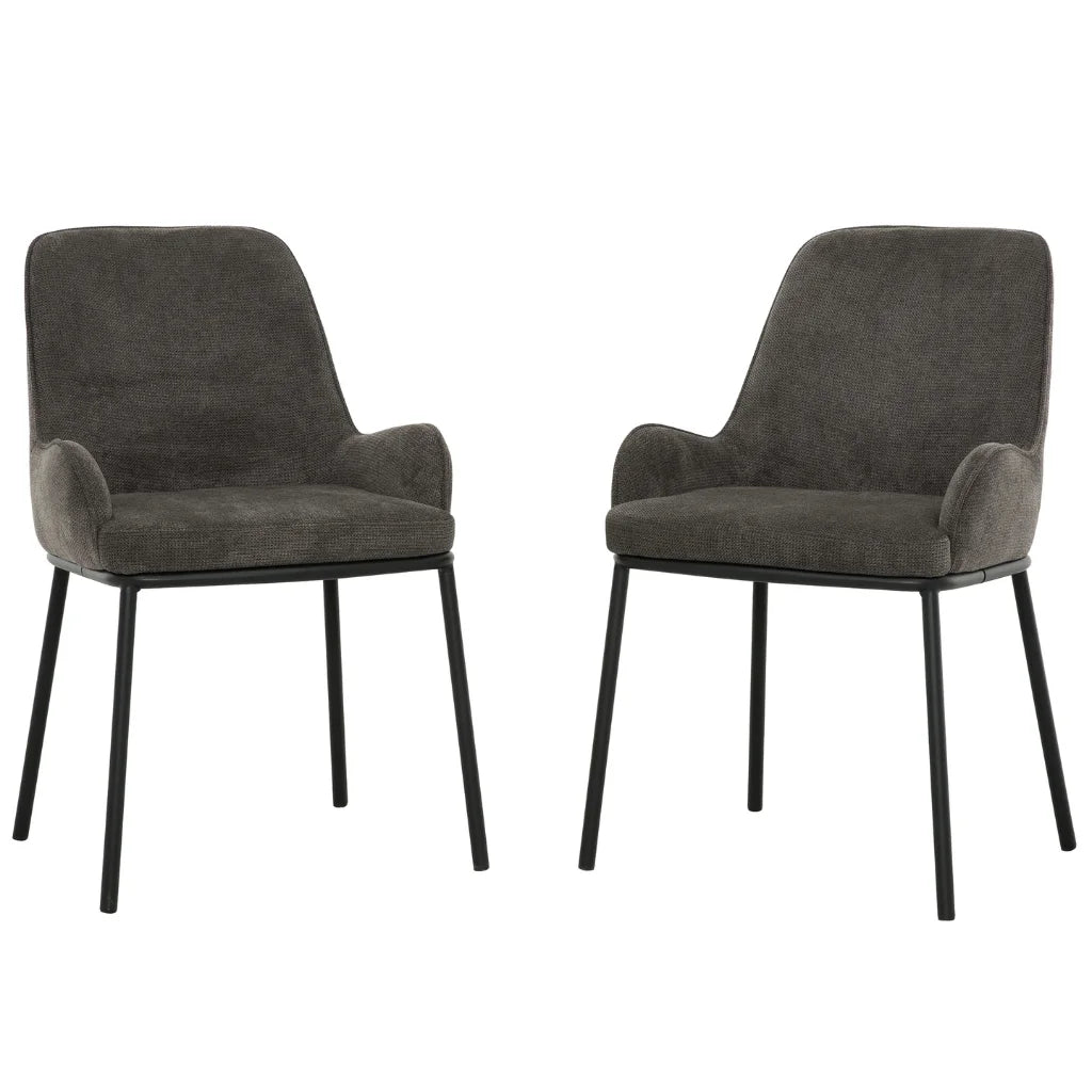 Chaises 1010 Gris Uzzi | Style Fauteuil | Lot de 2