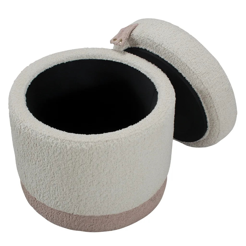 Ottoman Cava Barksdale | Texture Bouclée et Coffre Secret