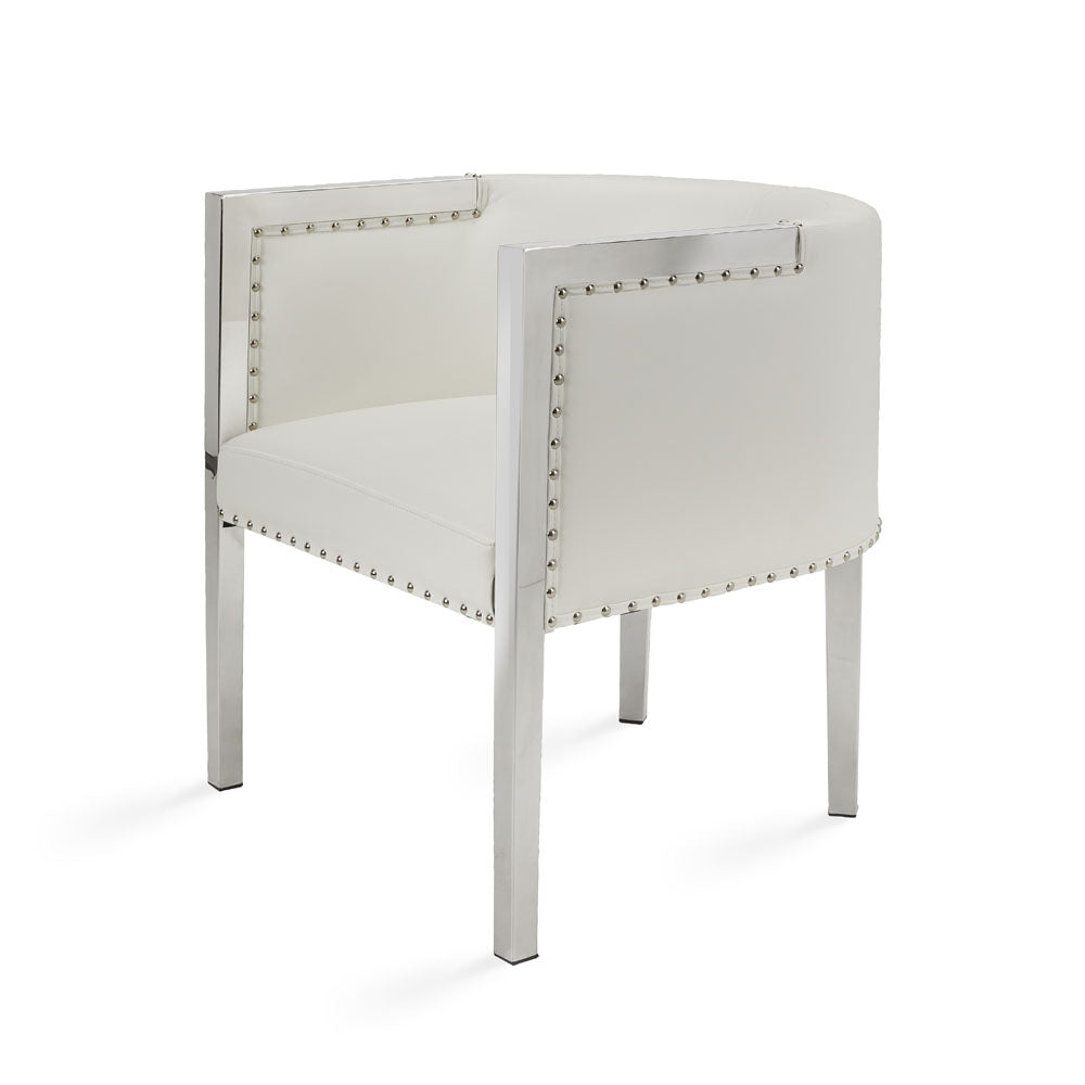 Chaise d'appoint Elvis : similicuir blanc
