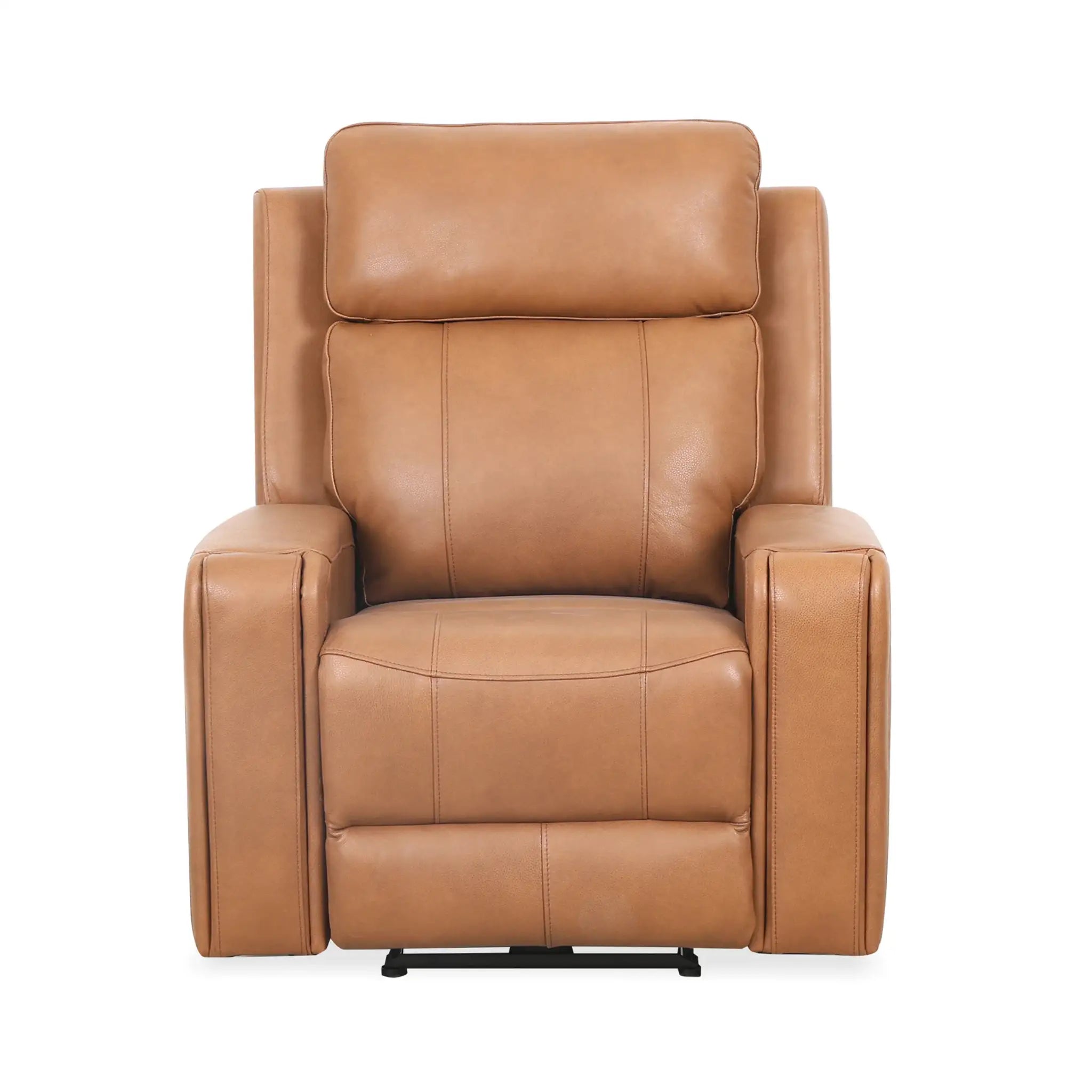 Primo Cavron Fauteuil Inclinable Électrique et Berçant Cuir Brun Cognac