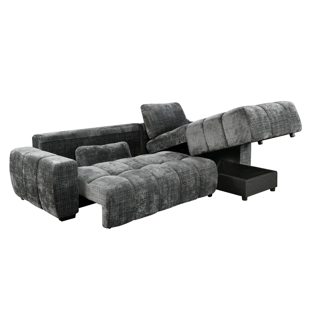 Sectionnel-lit Ormond gris foncé