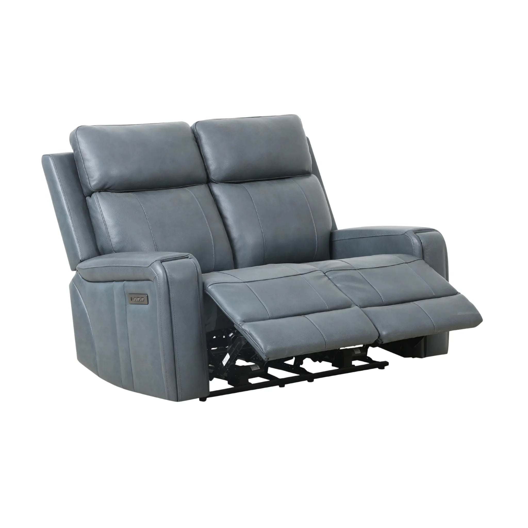 Cavron Causeuse Inclinable Électrique en Cuir Bleu