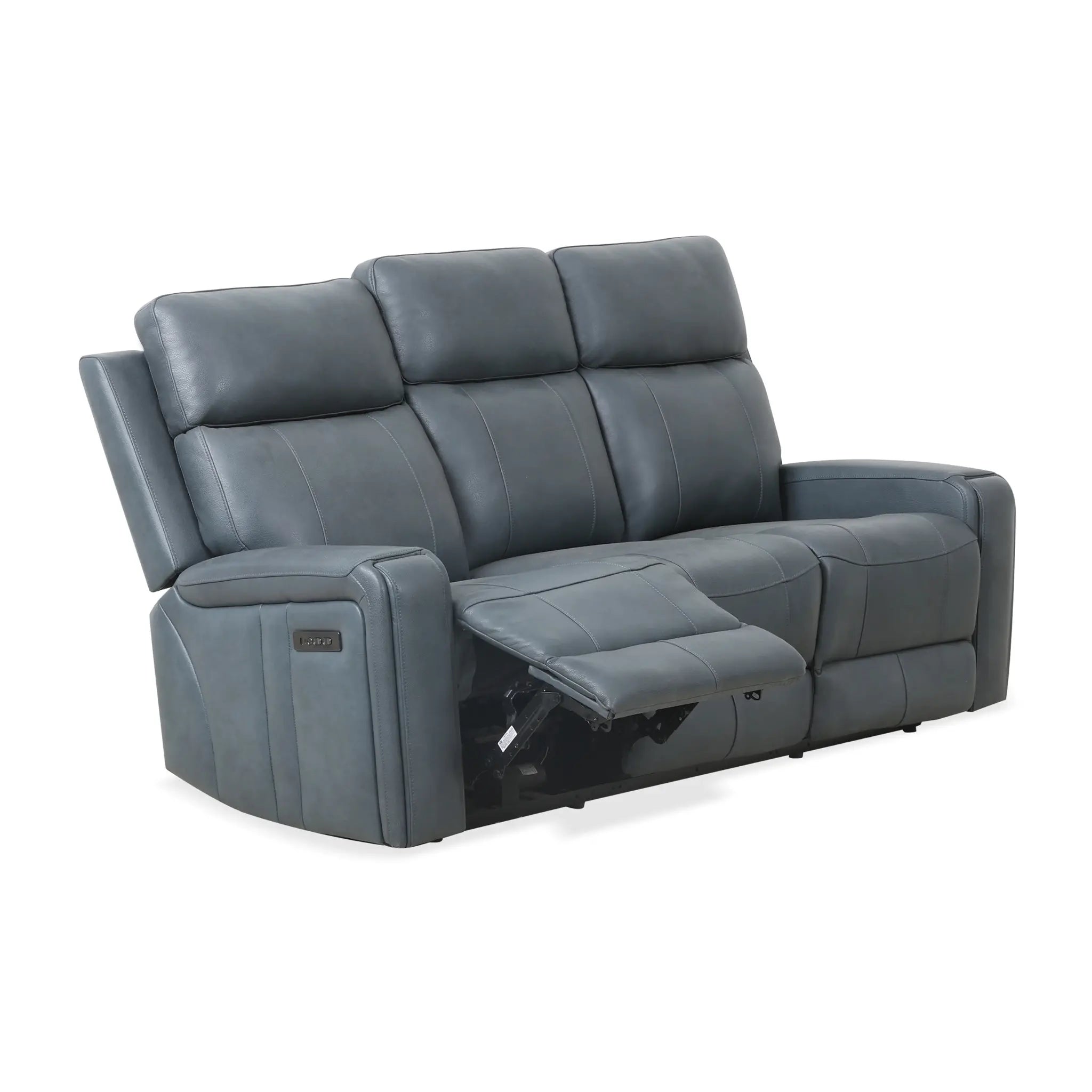 Primo Cavron Sofa avec Appuis-Tête Électriques en Cuir Bleu