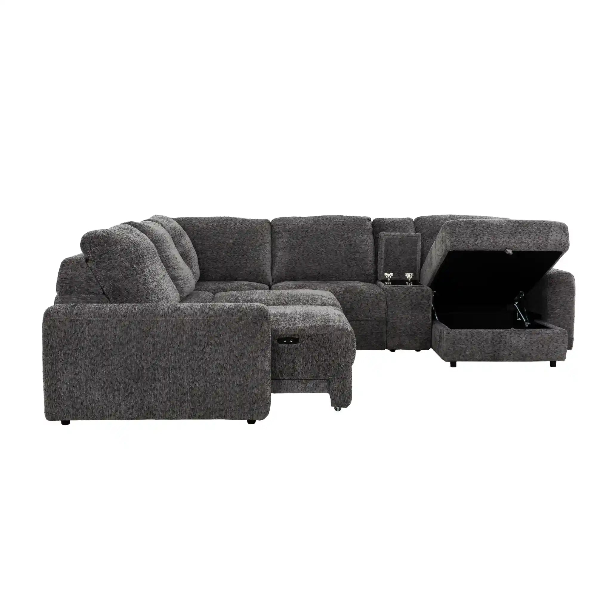 Primo Infinity Sofa Modulaire 6 Pièces Assises Coulissantes Électriques Gris