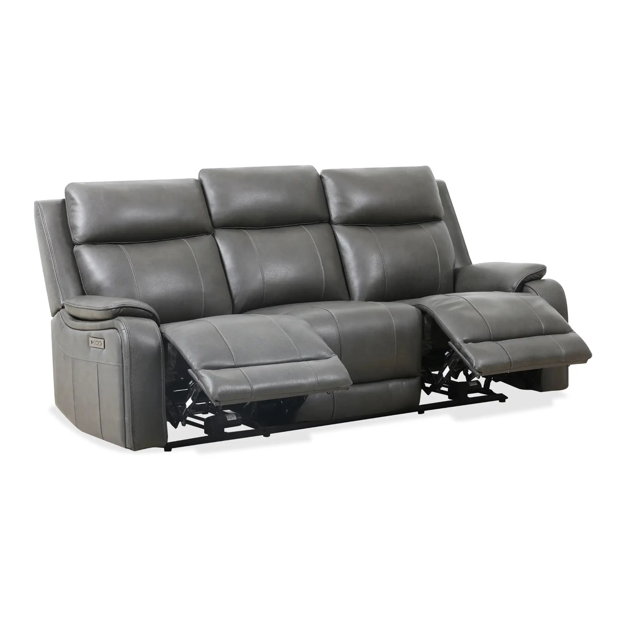 Primo Brindle Sofa Inclinable Électrique 3 Places en Cuir Anthracite