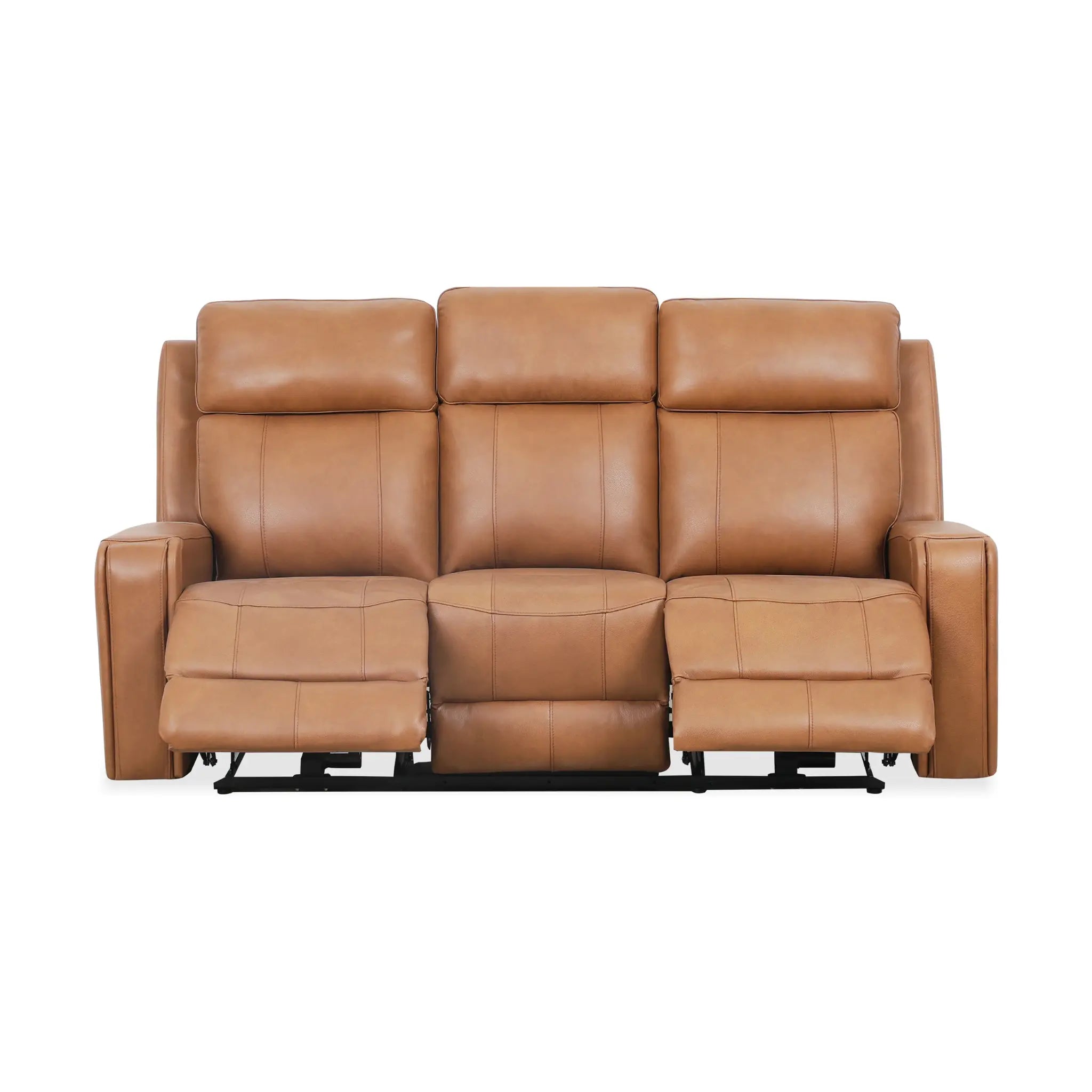 Primo Cavron Sofa Trois Places Inclinable Électrique Cognac