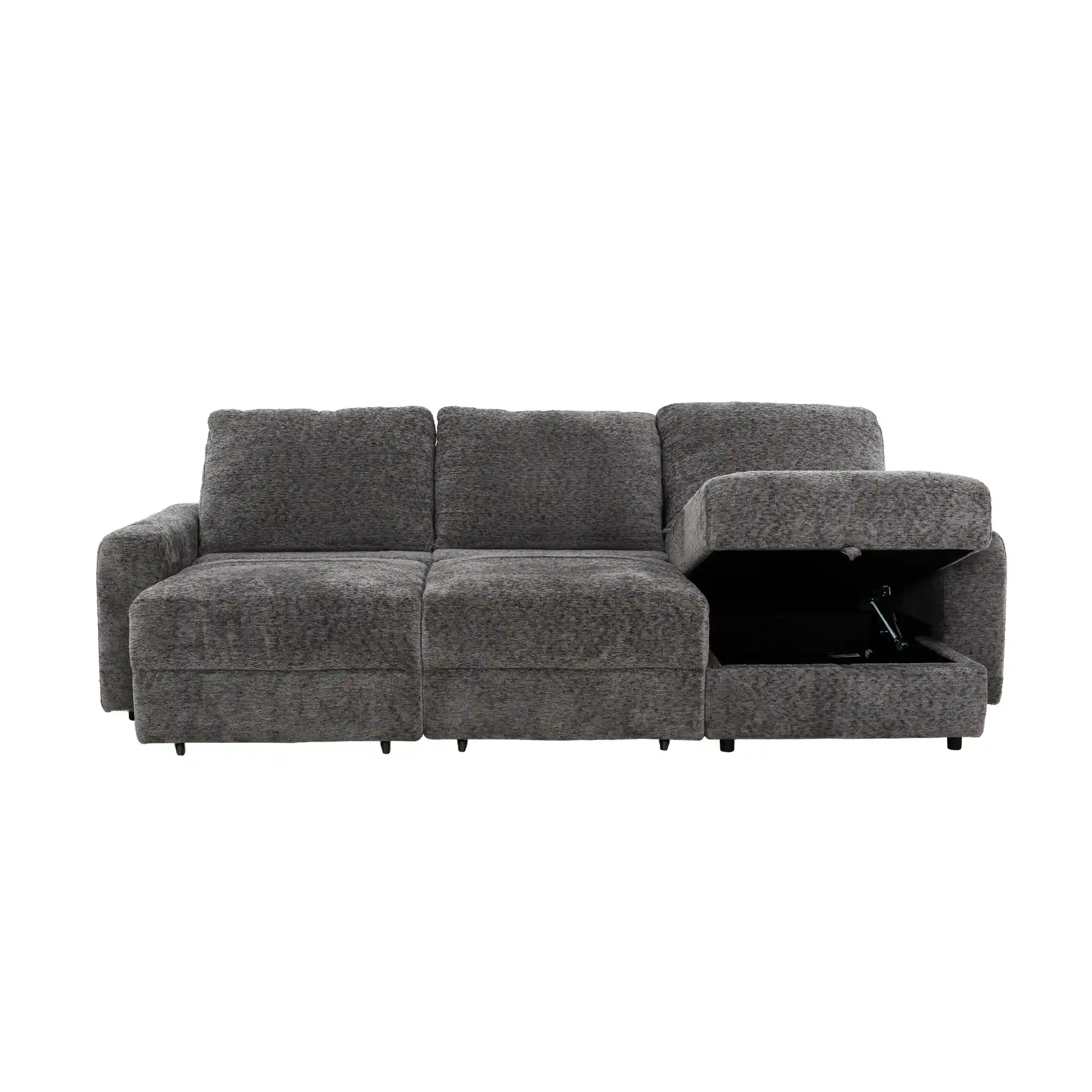 Infinity Sofa avec Rangement et Assises Coulissantes Électriques Gris
