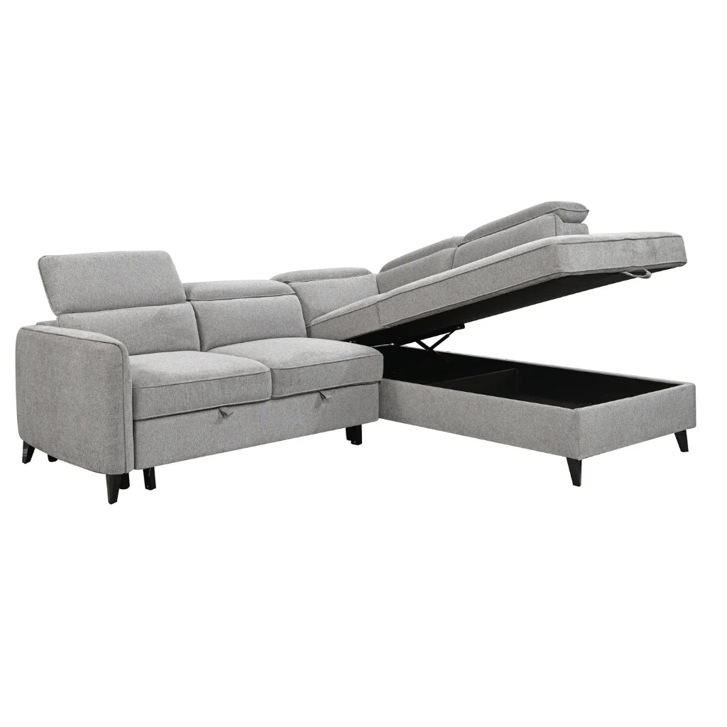 Sectionnel Juno dormeuse droite gris clair