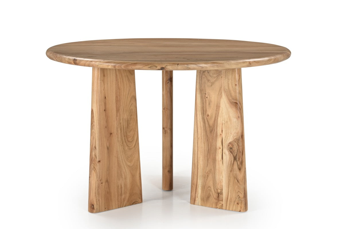 Round dining table in natural wood Felix - Solid Acacia