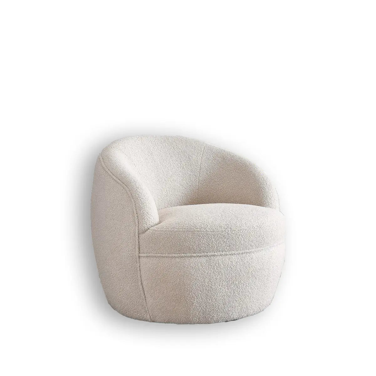 Fauteuil d'Appoint Sekani - Tissu Chenille Beige