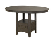 Table haute Tavern Grise | Base de rangement et plateau extensible