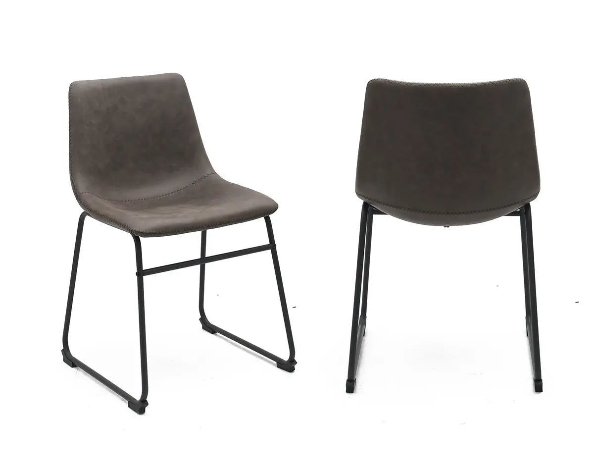Chaises Ralphi en tissu brun vintage | Duo avec cadre en acier noir